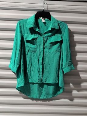 Ellison Teal Button-Down Blouse